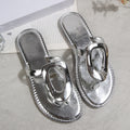 Damen modische Flip-Flops mit glanzvollem Metallelement R&B