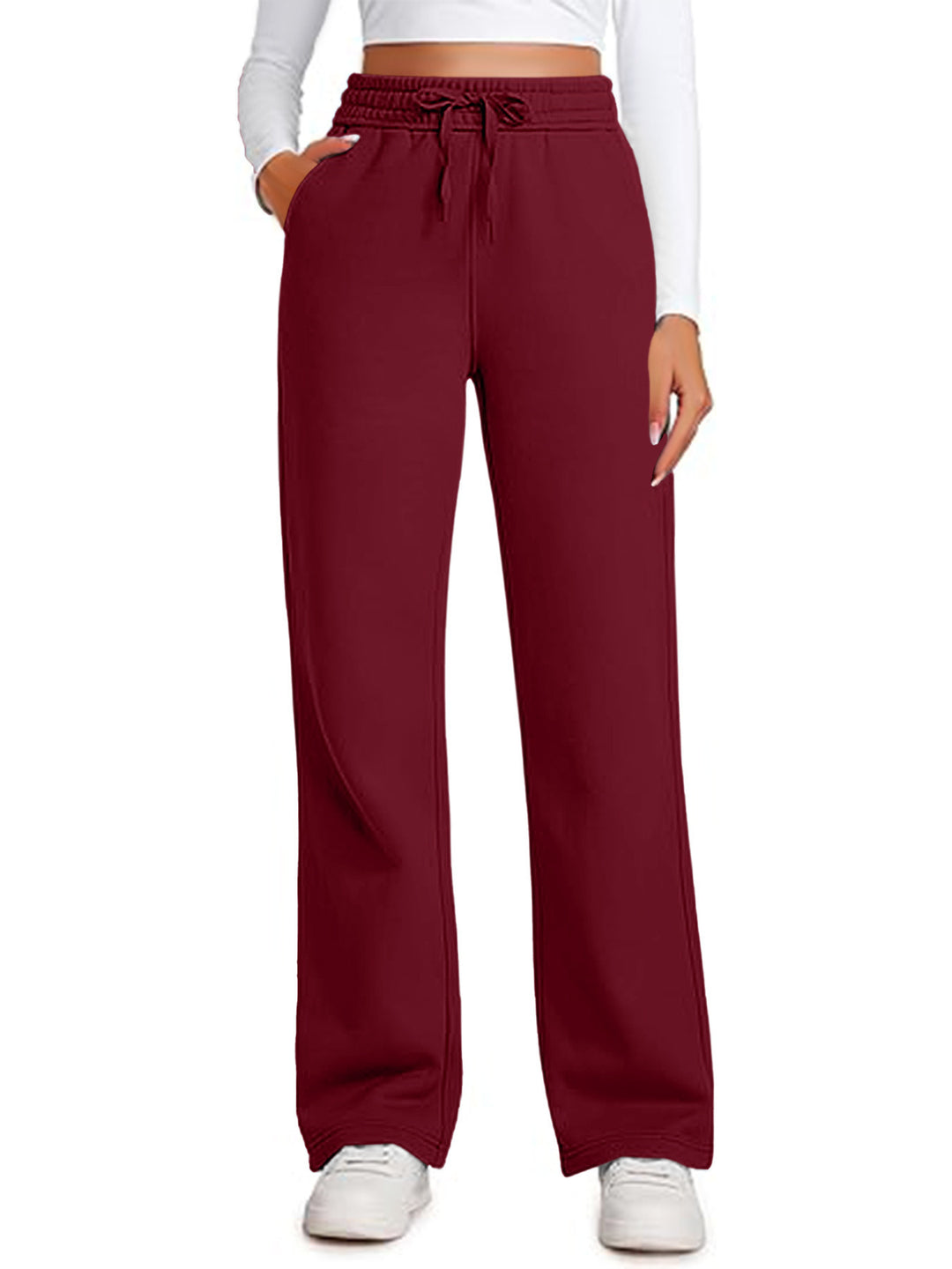 Damen Lässige Freizeithose mit weitem Schnitt und elastischem Bund R&B