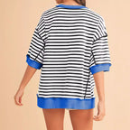 Damen Oversized Streifenpullover R&B