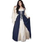 Damen historisches Kleid mit romantischem V-Ausschnitt und voluminösen Ärmeln R&B