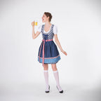 Damen Trachtenkleid mit traditionellem Karomuster und schwingendem Unterrock R&B
