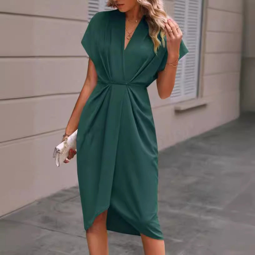 Damen Wickelkleid mit elegantem Drapierungsdesign R&B