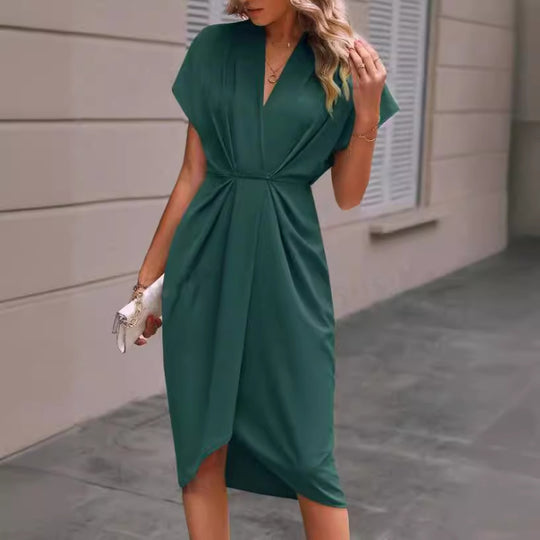 Damen Wickelkleid mit elegantem Drapierungsdesign R&B