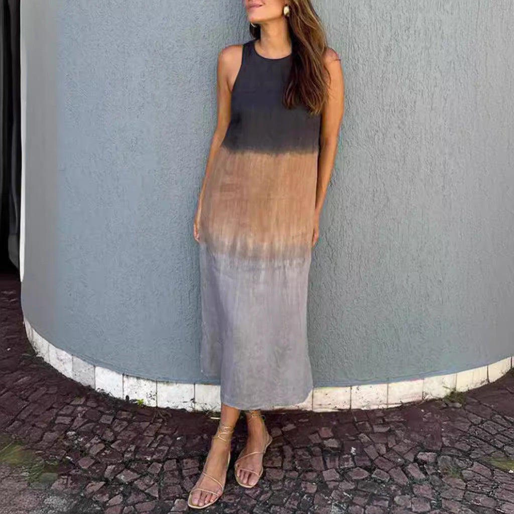 Damen Maxikleid mit elegantem Farbverlauf und großzügigem Schnitt Heidi-Mode