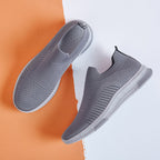 Damen Komfortable Slip-On Sneakers mit atmungsaktiver Strickoberfläche R&B