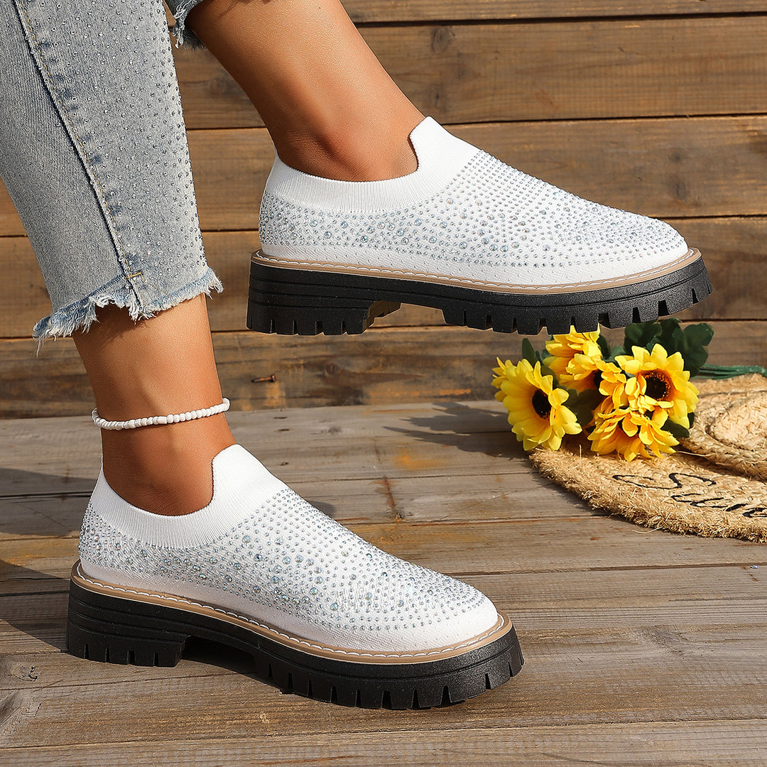 Damen Glitzernde Slip-On Sneakers mit verstärkter Sohle R&B