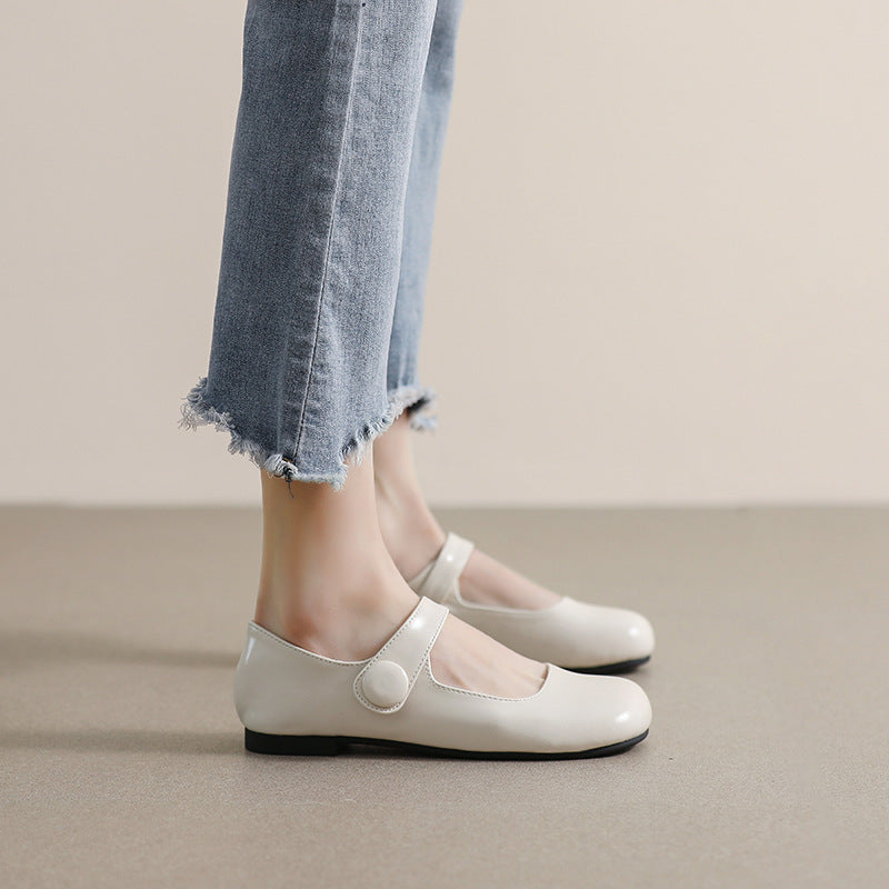 Damen Ballerinas mit verstellbarem Riemen und bequemem Fußbett
