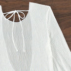 Damen Strandkleid mit langen Ärmeln und modischem Wickeldetail R&B