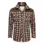 Herren warme Flanellhemdjacke mit gefütterten Taschen