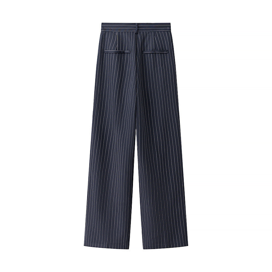 Damen Hochtaillierte Stoffhose mit elegantem Streifenmuster R&B