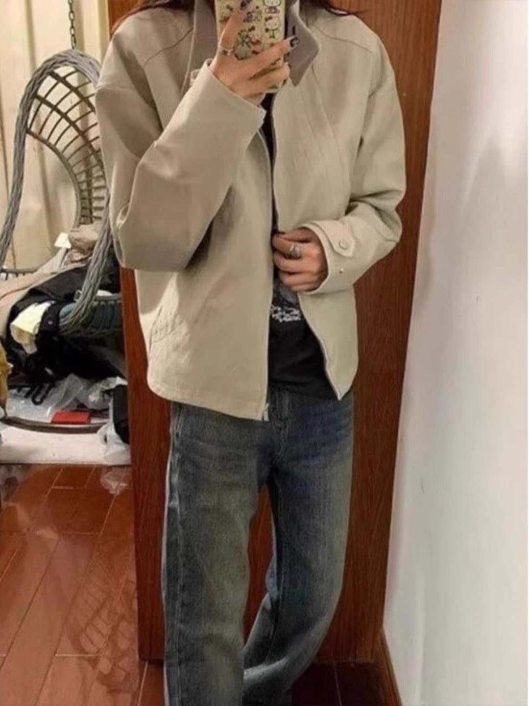 Damen Lässige Cordjacke mit modischer Knopfdetail R&B