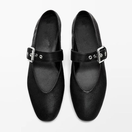 Damen elegante Mokassins mit modischer Schnallenverzierung R&B