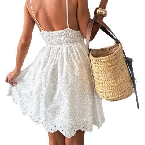 Damen Sommerkleid mit Lochstickerei R&B