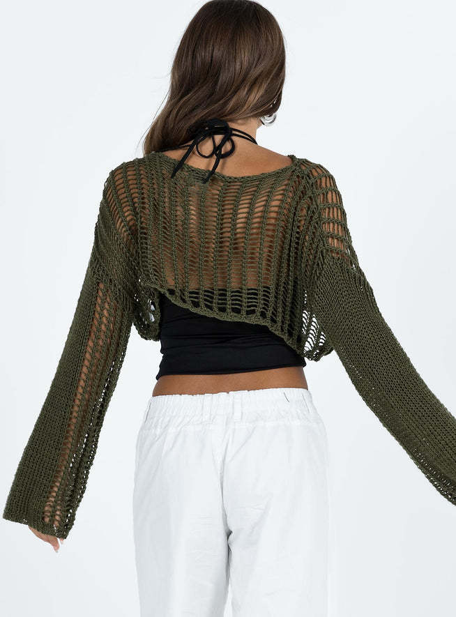 Damen luftige gehäkelte Strickjacke mit weiten Ärmeln R&B