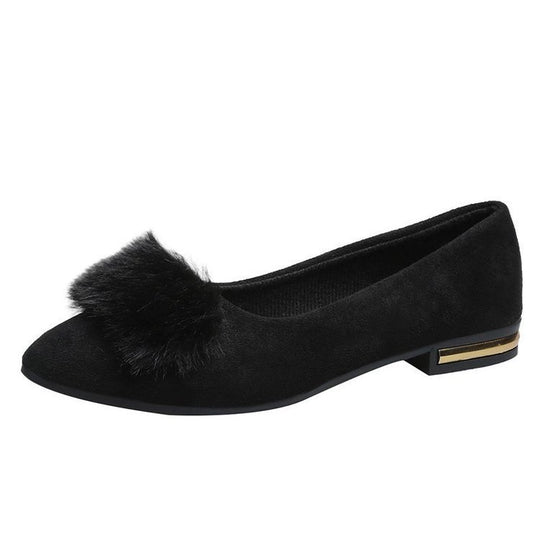 Damen Ballerinas mit dekorativem Pelzdetail R&B