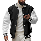 Herren nan CollegR&BasR&Balljacke im Varsity-Stil mit Rippbündchen und Druckknopfleiste R&B