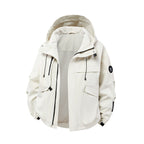 Herren technische Outdoor-Jacke mit Material und zahlreichen Reißverschlusstaschen R&B