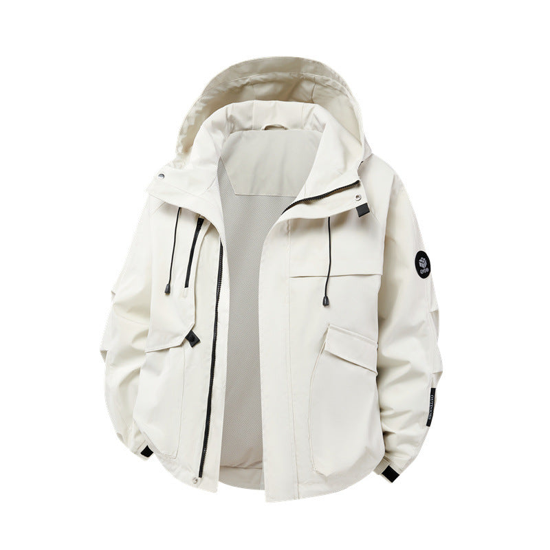 Herren technische Outdoor-Jacke mit Material und zahlreichen Reißverschlusstaschen R&B