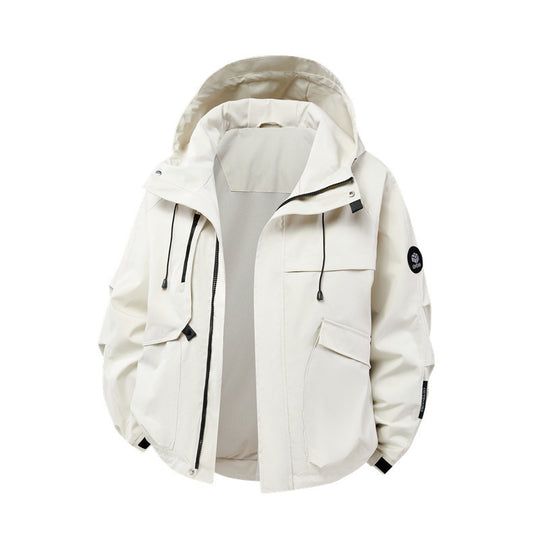 Herren technische Outdoor-Jacke mit Material und zahlreichen Reißverschlusstaschen R&B