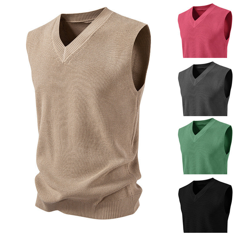 Herren ärmelloser Pullover im strukturierten Design