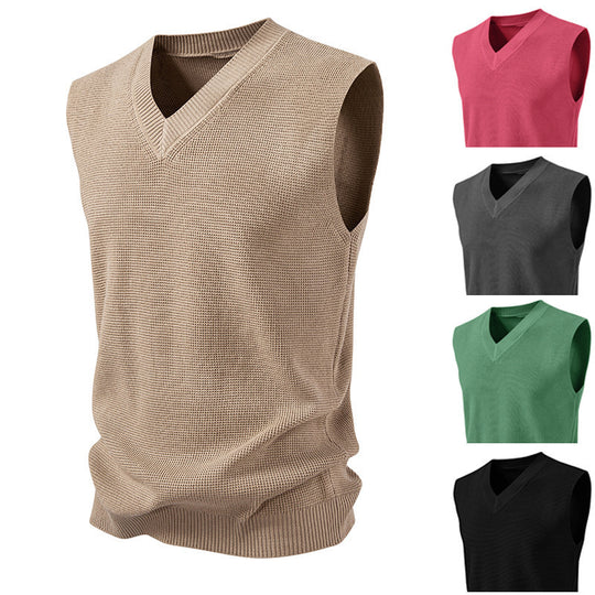 Herren ärmelloser Pullover im strukturierten Design R&B