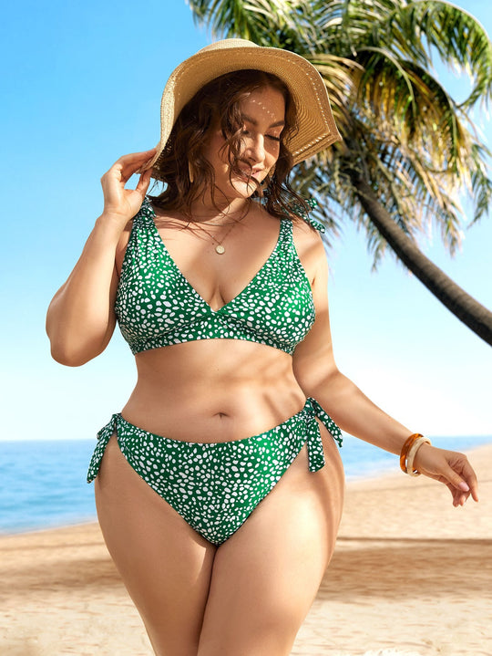 Damen Triangel-Bikini-Set mit verspieltem Knotendesign R&B