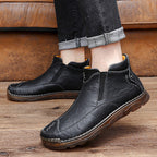 Herren Bequeme Lederhalbstiefel mit elastischem Einschlupfdesign R&B