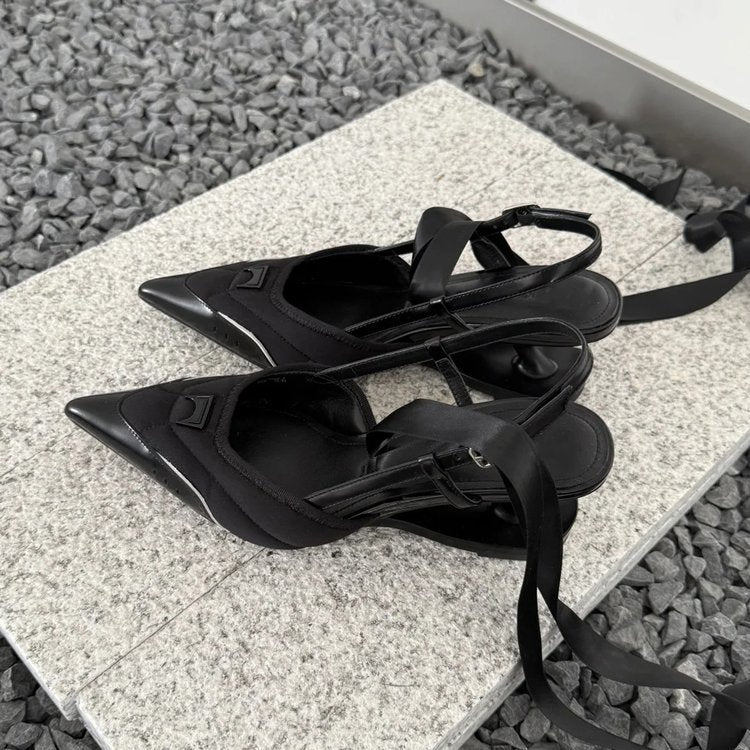 Damen elegante Sling-Ballerinas mit modischer Schnallenverzierung R&B