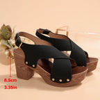 Damen Sandalen mit Holzabsatz R&B