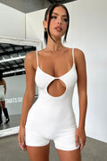 Damen figurbetonter Jumpsuit mit verführerischem Cut-Out und Spaghettiträgern R&B
