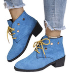 Damen modische Stiefeletten mit auffälligen Schnürdetails und stabiler Profilsohle R&B