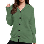 Damen Kapuzensweater mit durchgehendem Knopfverschluss und lässiger Passform R&B