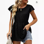 Damen Sommerliches Blusenshirt mit Rüschendetails R&B