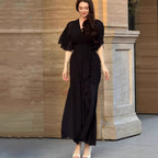 Damen Elegantes Maxikleid mit fließendem Schnitt und raffinierten ärmellosen Akzenten R&B