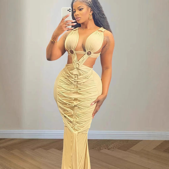 Damen Etuikleid mit raffinierten Cut-Out-Details und schimmerndem Finish R&B