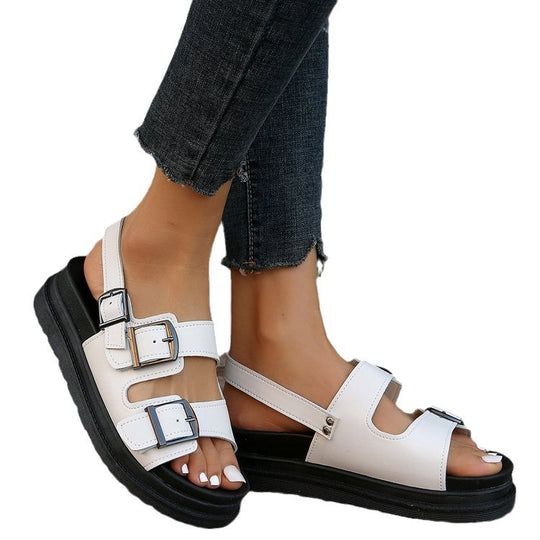 Damen modische Riemensandalen mit verstellbaren Schnallen R&B