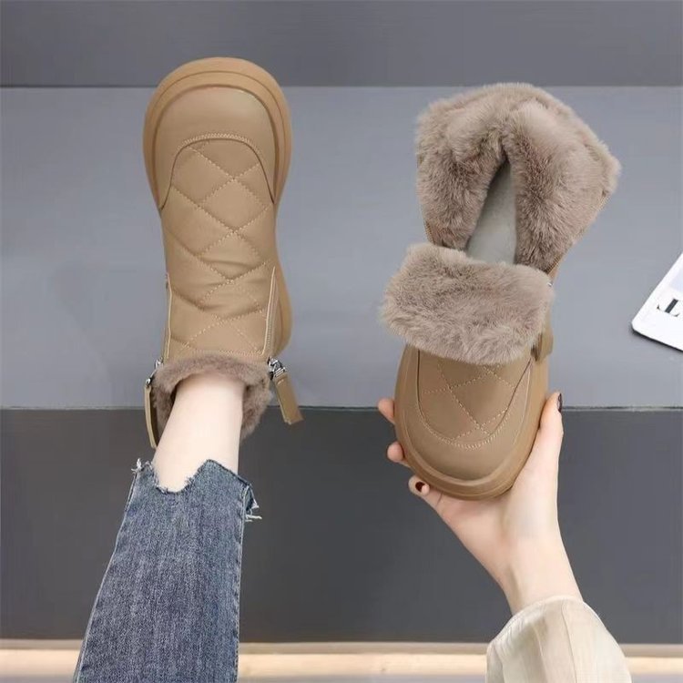 Damen gefütterte Winterstiefel mit praktischem Reißverschluss und flauschigem Innenfutter R&B