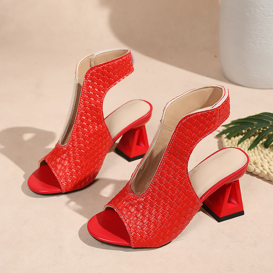 Damen Plateau-Pumps mit elegantem Riemendesign und rechteckigem Absatz R&B
