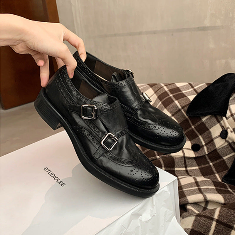 Damen modische Mokassins mit eleganter Schnallenapplikation R&B