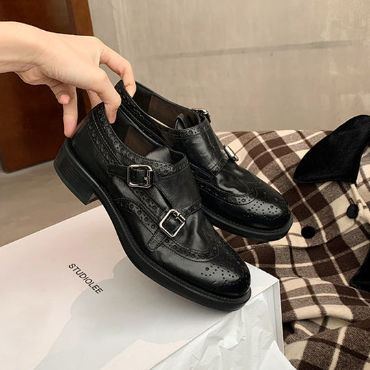 Damen modische Mokassins mit eleganter Schnallenapplikation R&B