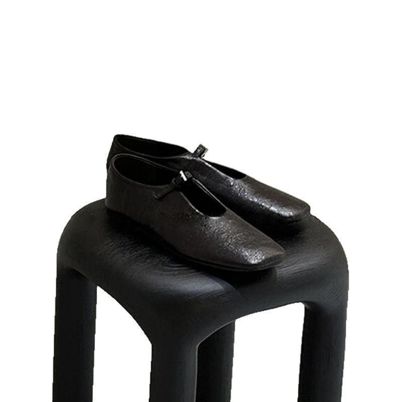 Damen elegante T-Strap Ballerinas mit hochwertigem Leder R&B