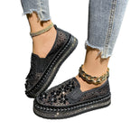 Damen Glamouröse Slip-On Sneakers mit funkelnden Applikationen
