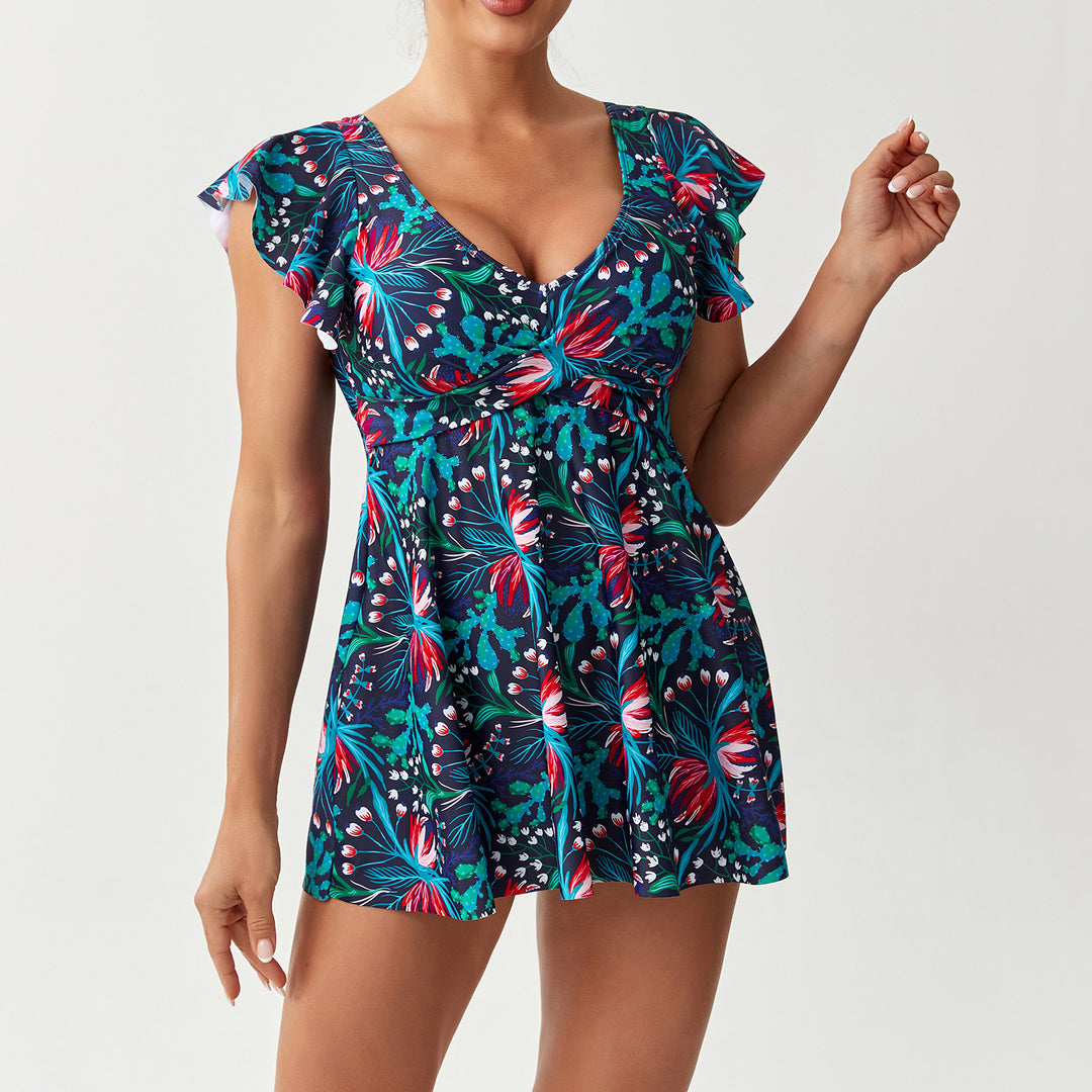 Damen Eleganter Badeanzug mit verspieltem Rüschendesign R&B