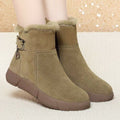 Damen modische Winterboots mit flauschigem Kunstfellkragen und stabiler Sohle R&B