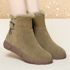 Damen modische Winterboots mit flauschigem Kunstfellkragen und stabiler Sohle R&B