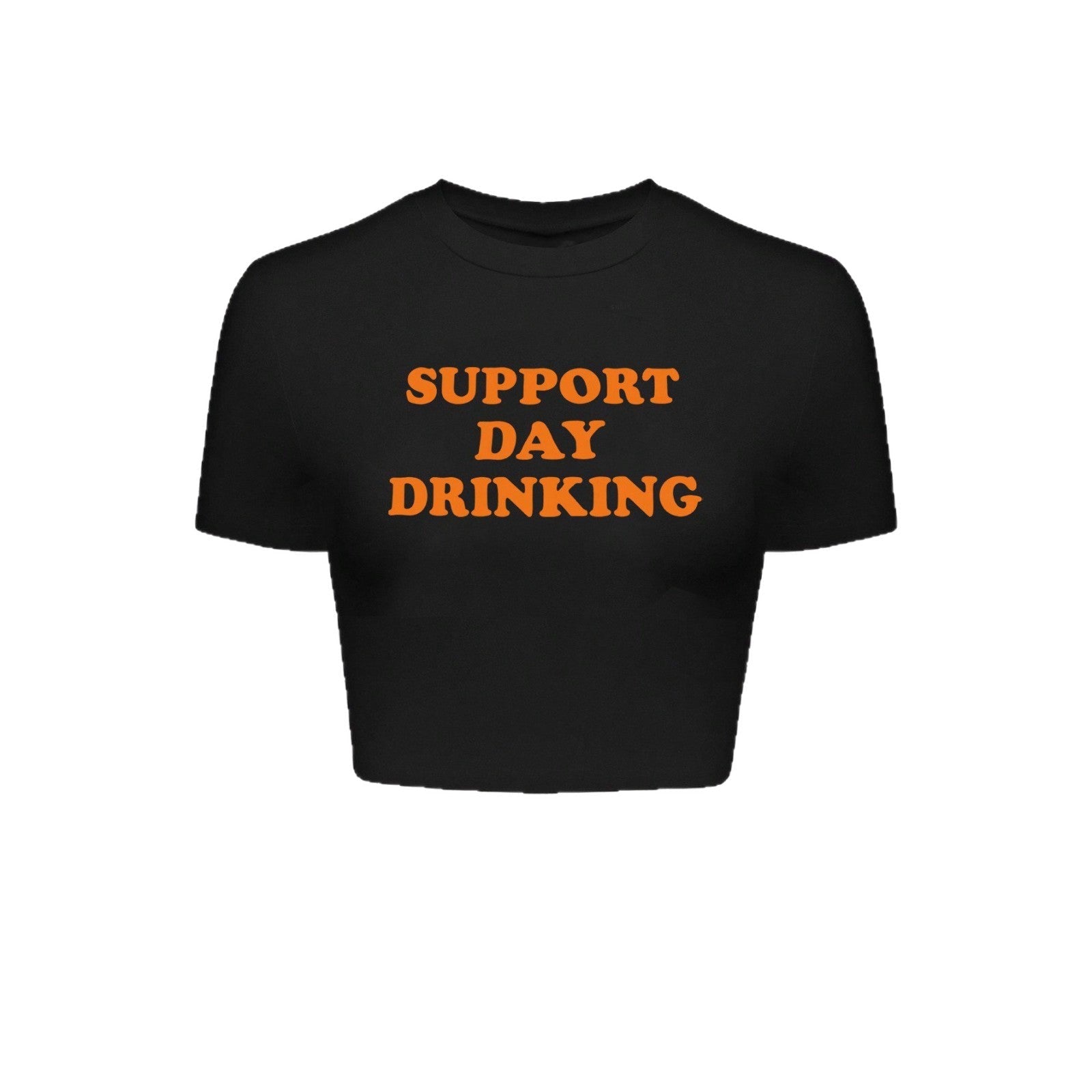 Damen Crop-T-Shirt mit kreativem Spruchdesign R&B