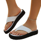 Damen Komfortable Plattform-Sandalen mit gefüttertem Riemen R&B
