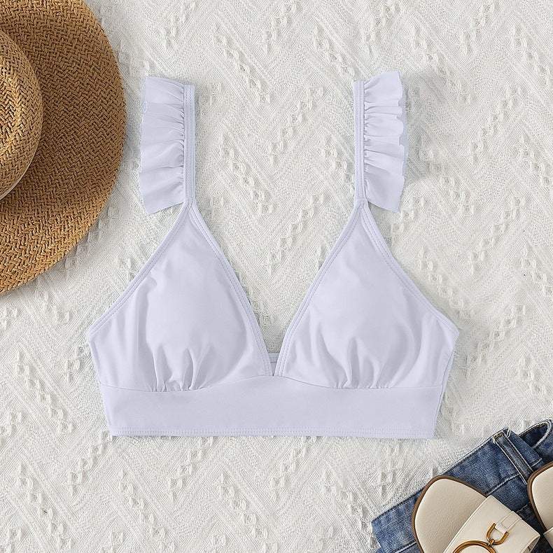 Damen Triangel-Bikinioberteil mit verspieltem Rüschendesign R&B