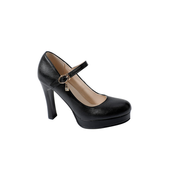 Damen Plateau-Pumps mit verstellbarem Riemchen und eleganter Schnalle R&B