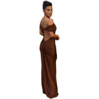 Damen Off-Shoulder Maxikleid R&B